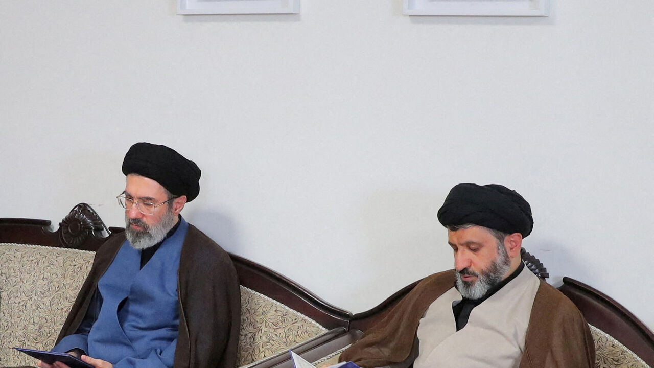 FILE PHOTO: Mojtaba Khamenei, the second son of Iran's Supreme Leader Ayatollah Ali Khamenei, visits Hezbollah's office in Tehran, Iran, October 1, 2024. Office of the Iranian Supreme Leader/WANA (West Asia News Agency)/Handout via REUTERS ATTENTION EDITORS - THIS PICTURE WAS PROVIDED BY A THIRD PARTY./File Photo