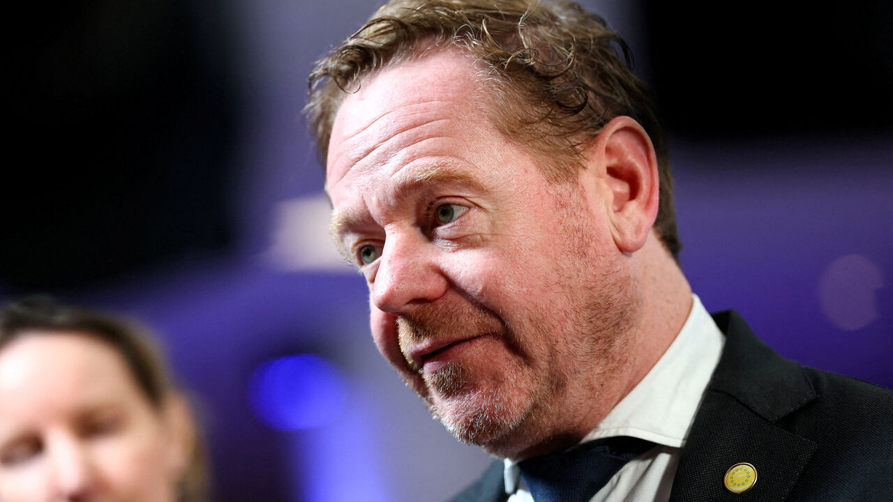 FILE PHOTO: Dutch Foreign Minister David van Weel speaks to the media, on the day of a Council of Europe diplomatic conference to launch a convention establishing the International Claims Commission for Ukraine, aimed at handling compensation claims related to Russia's war in Ukraine, in The Hague, Netherlands, December 16, 2025. REUTERS/Piroschka van de Wouw/File Photo