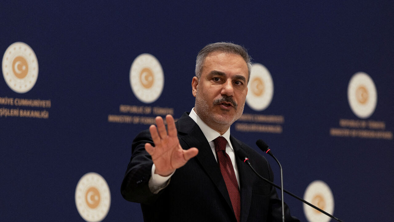 FILE PHOTO: Turkish Foreign Minister Hakan Fidan speaks during a press conference in Istanbul, Turkey, January 15, 2026. REUTERS/Umit Bektas/File Photo