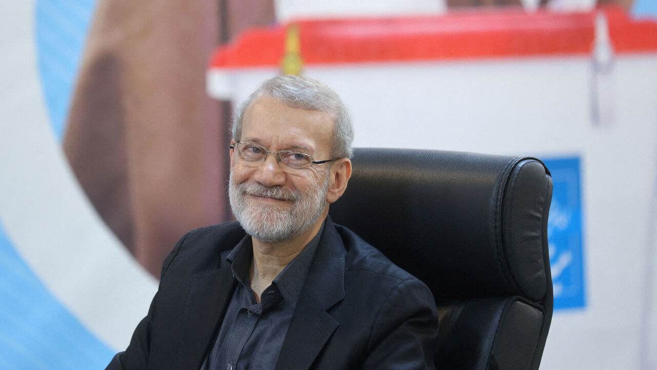 FILE PHOTO: Ali Larijani, former chairman of the parliament of Iran, reacts as he registers as a candidate for the presidential election at the Interior Ministry, in Tehran, Iran May 31, 2024. Majid Asgaripour/WANA (West Asia News Agency) via REUTERS/File Photo