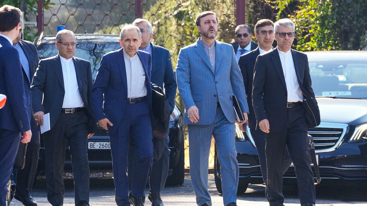 FILE PHOTO: Iranian negotiating delegation departs for the site of the talks with U.S., in Geneva, Switzerland, February 26, 2026. Iranian Foreign Ministry/WANA (West Asia News Agency)/ Handout via REUTERS/File Photo