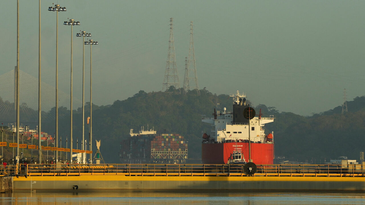The United Kingdom-flagged LPG Tanker Durham leaves the Cocoli Locks at the Panama Canal, in Panama City, Panama, March 13, 2026. REUTERS/Enea Lebrun
