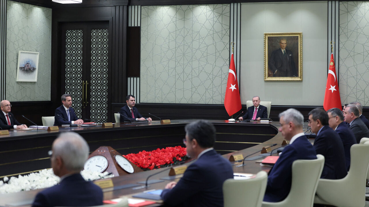 Turkey’s President Tayyip Erdogan chairs a cabinet meeting in Ankara, Turkey, March 9, 2026. Mustafa Kamaci/Presidential Press Office/Handout via REUTERS