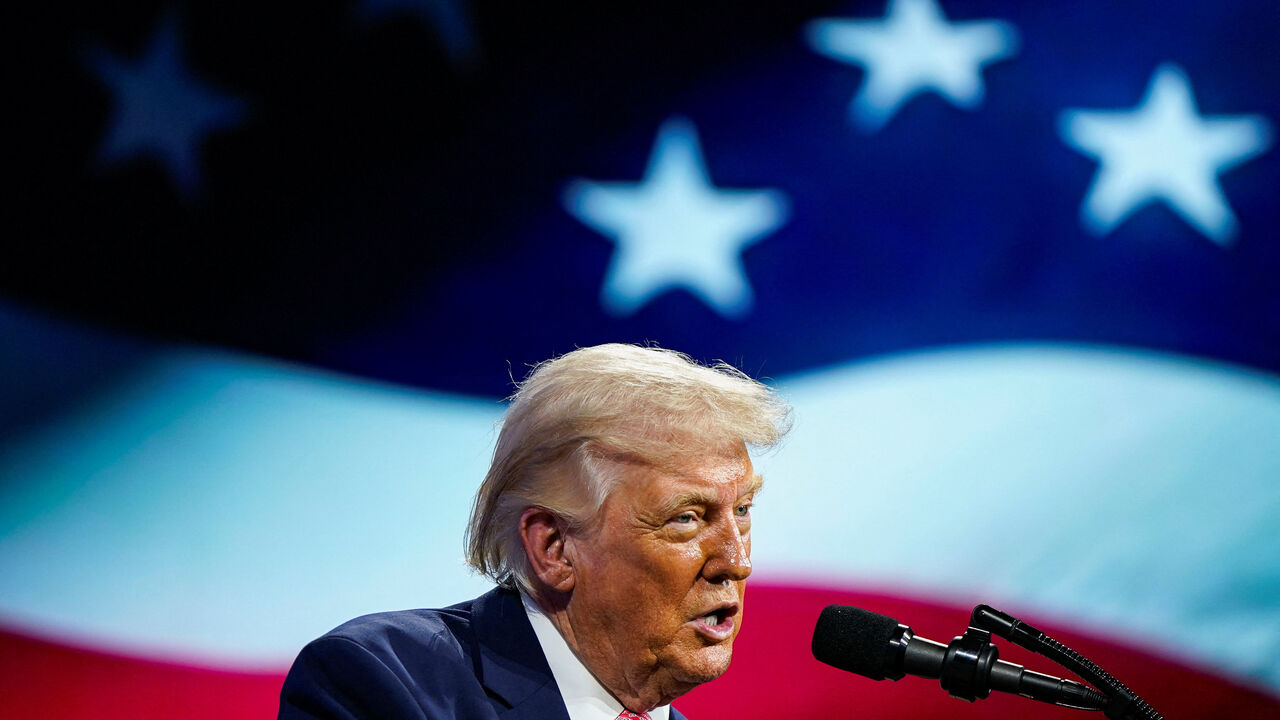 U.S. President Donald Trump delivers remarks at the Future Investment Initiative (FII) Institute's summit at the Faena Forum in Miami Beach, Florida, U.S., March 27, 2026. REUTERS/Elizabeth Frantz