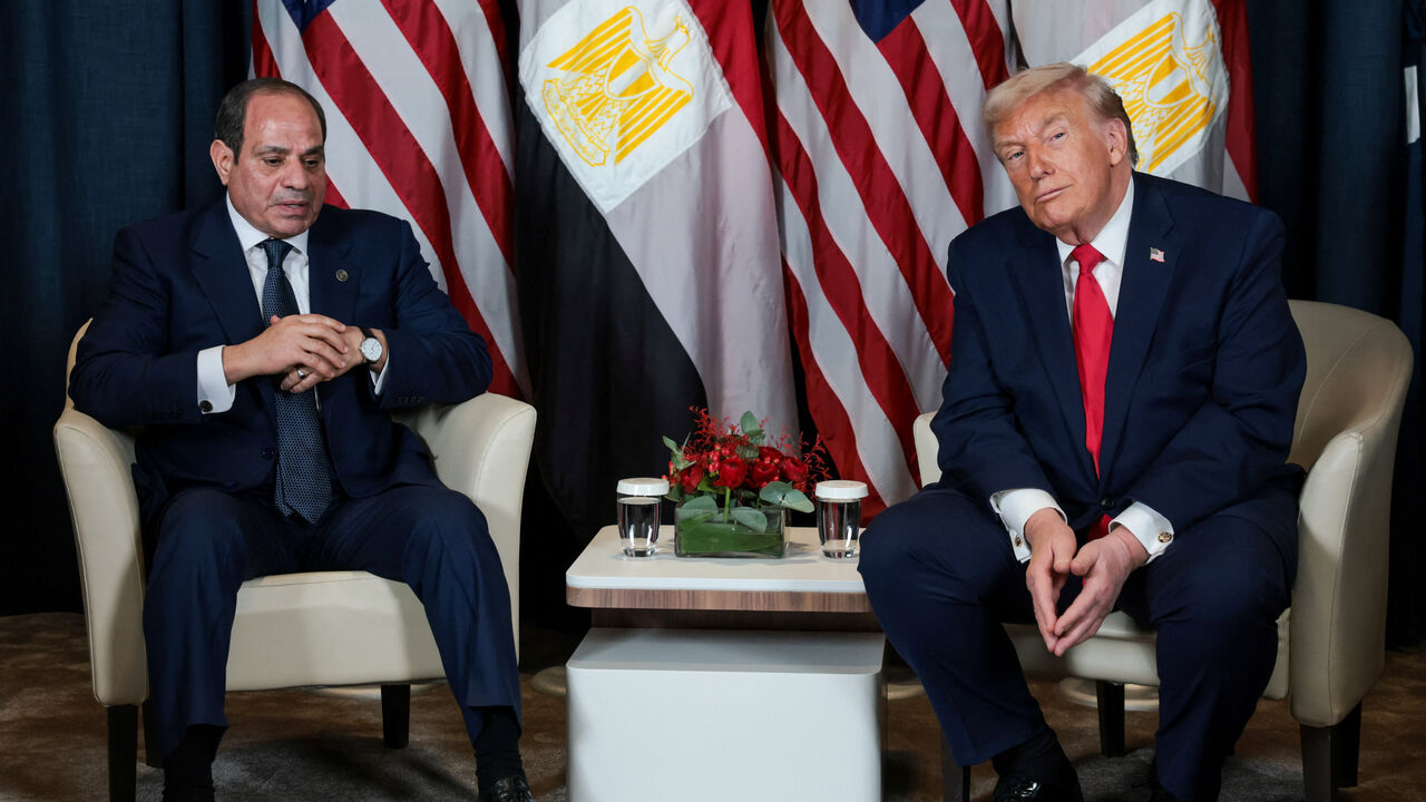 U.S. President Donald Trump holds a bilateral meeting with Egyptian President Abdel Fattah al-Sisi at the World Economic Forum (WEF) in Davos, Switzerland, January 21, 2026. REUTERS/Jonathan Ernst
