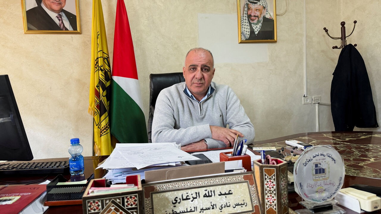 The president of the Palestinian prisoners' club, Abdallah Al Zughari, looks on as he sits in his office during an interview, in Ramallah, in the Israeli-occupied West Bank, March 30, 2026. Picture taken with a mobile phone. REUTERS/Ali Sawafta