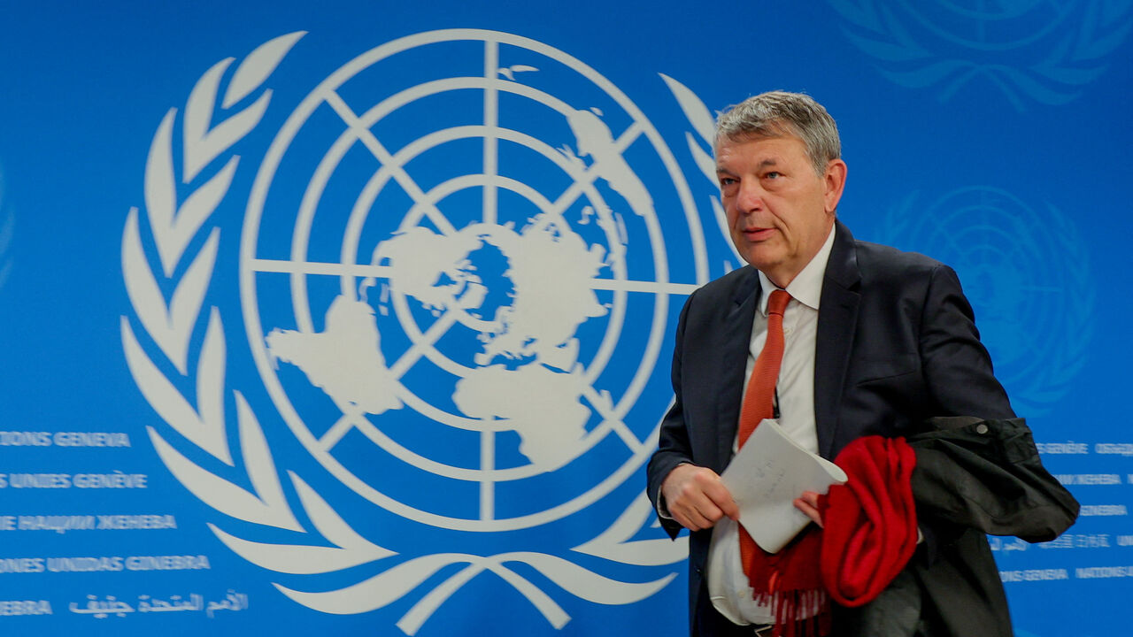 UNRWA Commissioner-General Philippe Lazzarini leaves after a press conference on the last day of his mandate at the United Nations in Geneva, Switzerland, March 31, 2026. REUTERS/Denis Balibouse