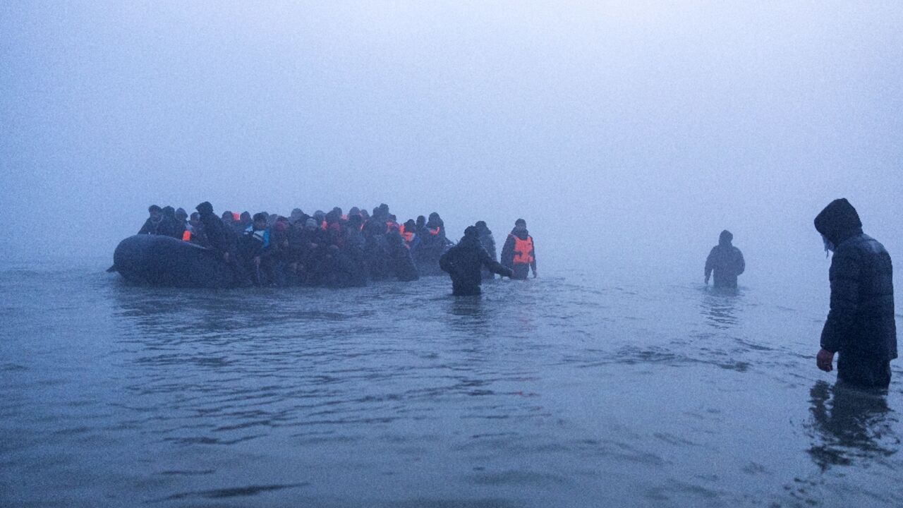 Migrants off the coast of France in March 2026