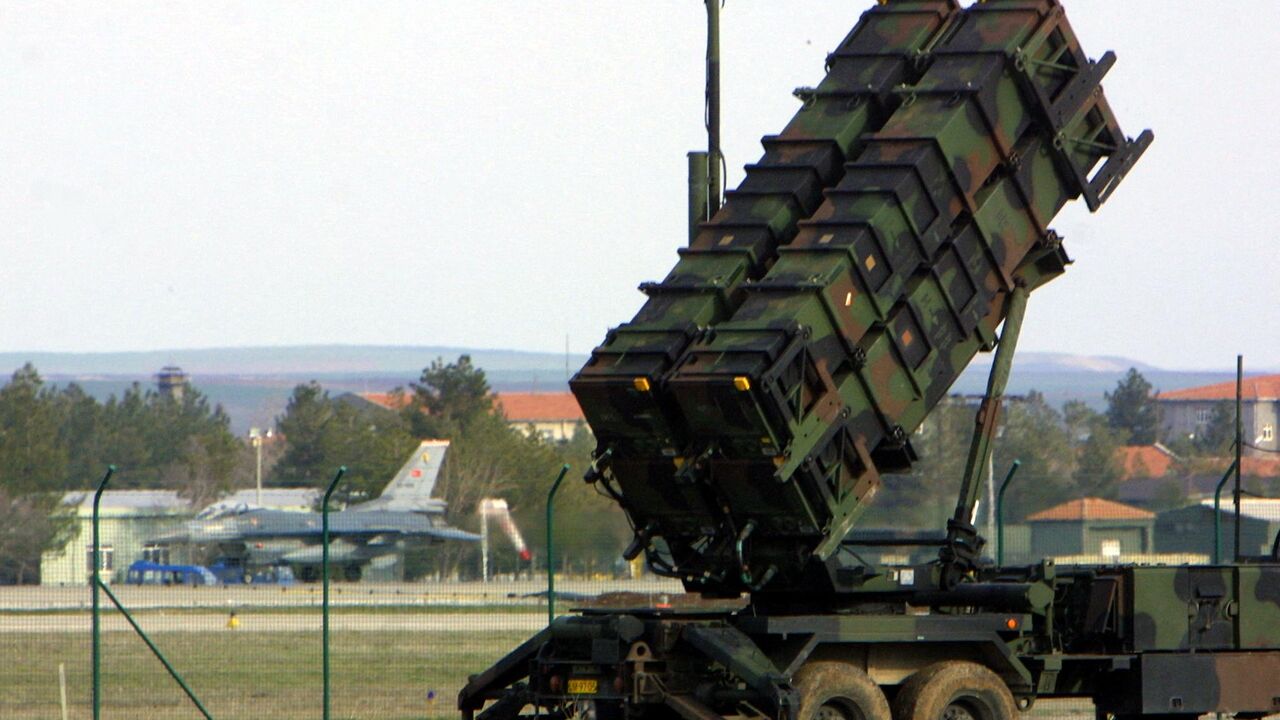 A Patriot anti-missile battery launcher, deployed by Dutch NATO soldiers, is seen March 11, 2003 at the Diyarbakir military airport in southeastern Turkey. 