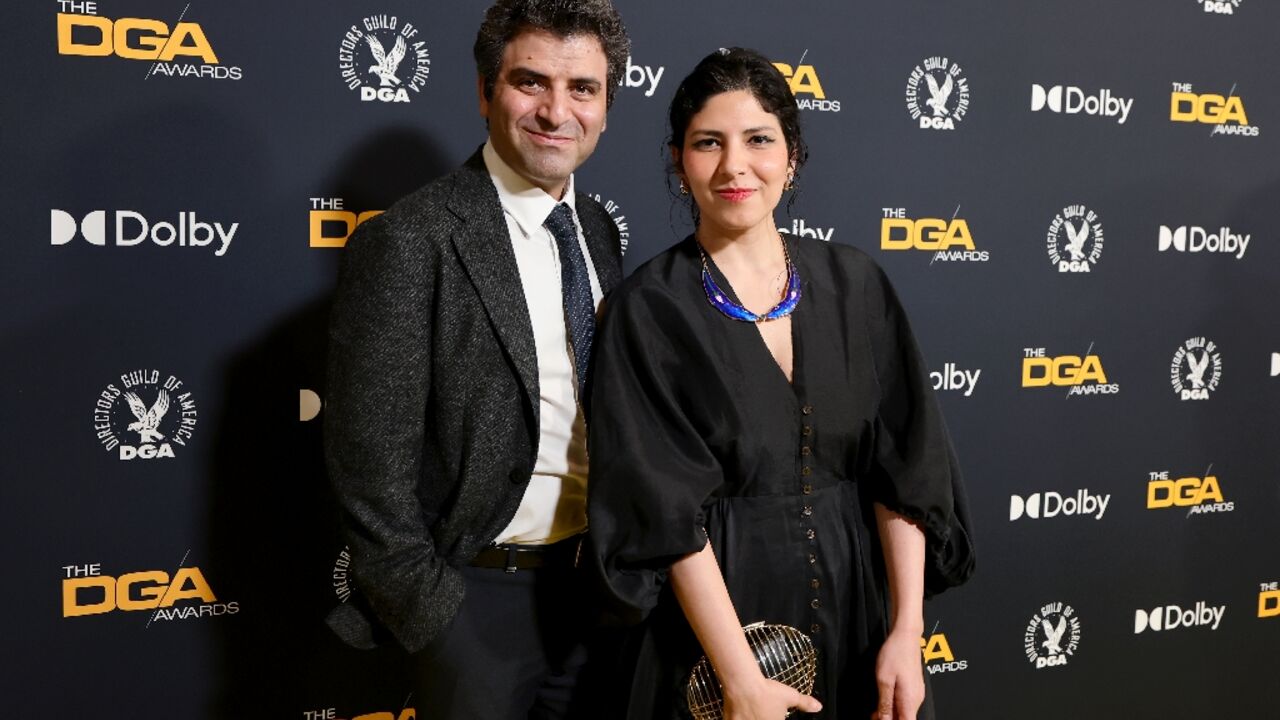 Mohammadreza Eyni (L) and Sara Khaki are the directors of the documentary 'Cutting Through Rocks'