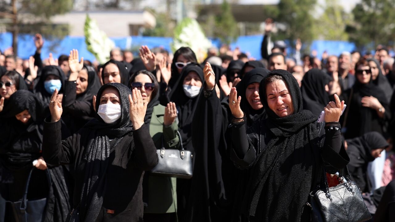 Women in Tehran mourned victims of the Middle East war on Thursday