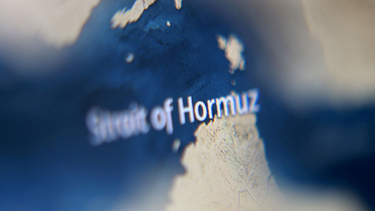 FILE PHOTO: A map showing the Strait of Hormuz is seen in this illustration taken March 23, 2026. REUTERS/Dado Ruvic/Illustration/File Photo