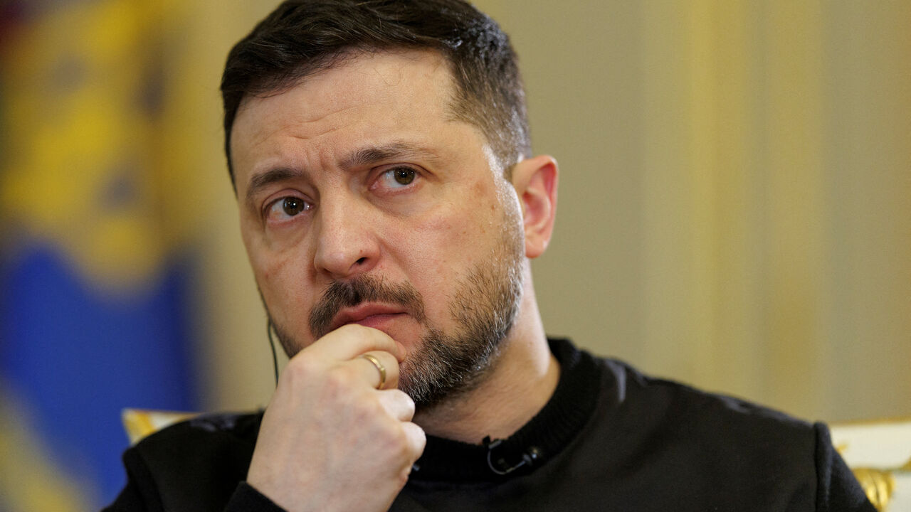 FILE PHOTO: Ukraine's President Volodymyr Zelenskiy looks on during an interview with Reuters, amid Russia's attack on Ukraine, in Kyiv, Ukraine March 25, 2026. REUTERS/Valentyn Ogirenko/File Photo