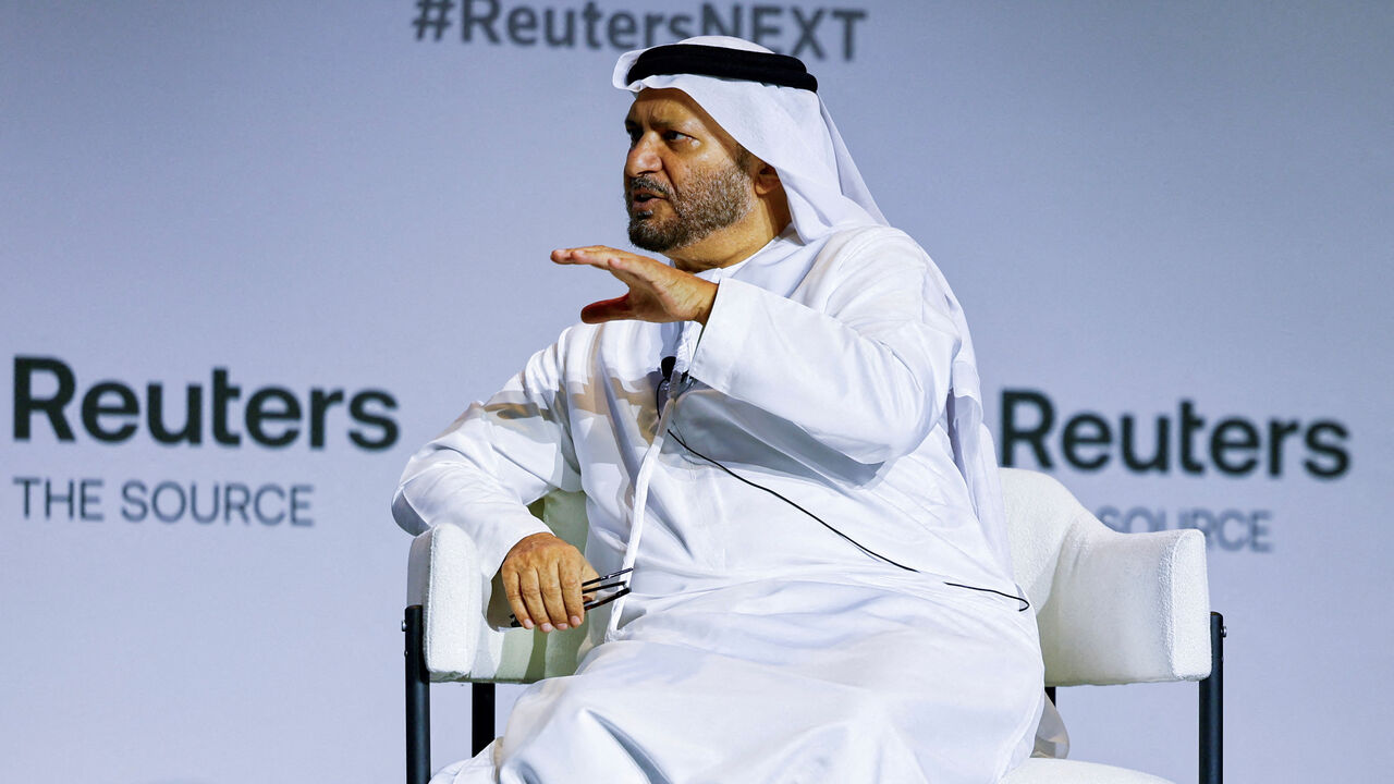 FILE PHOTO: Diplomatic advisor to the United Arab Emirates President Anwar Gargash speaks at the Reuters NEXT Gulf Summit, in Abu Dhabi, United Arab Emirates, October 22, 2025. REUTERS/Rula Rouhana/File Photo