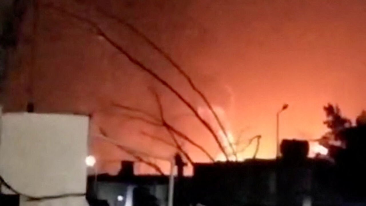 Smoke and flames rise from the direction of an industrial complex, after Saudi Arabia's defense ministry said that air defences intercepted and destroyed ballistic missiles launched towards the Eastern region, amid the U.S.-Israeli conflict with Iran, in Jubail, Saudi Arabia, in this screen grab taken from a social media video released on April 7, 2026. Social Media/via REUTERS