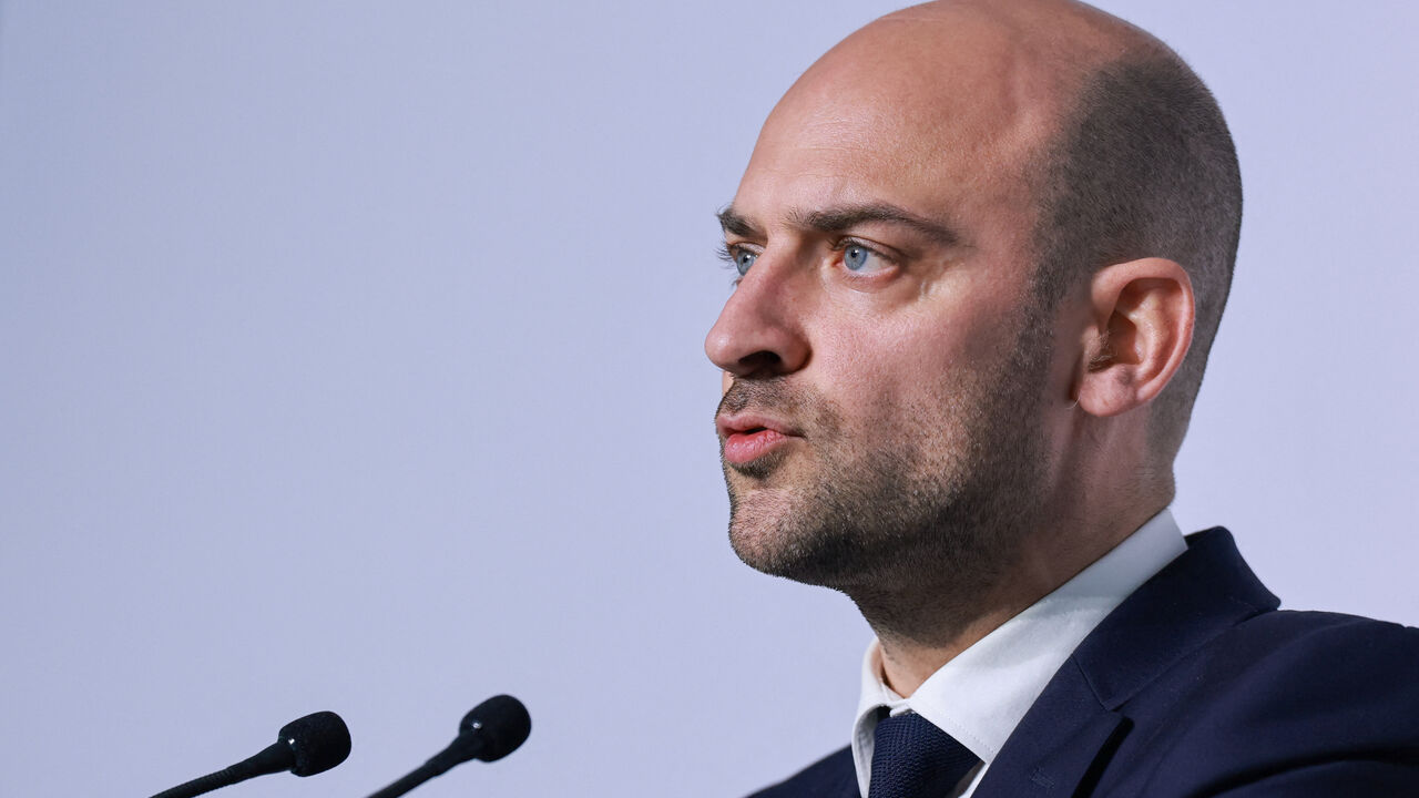 France's Minister for Europe and Foreign Affairs Jean-Noel Barrot speaks during a press conference on the second day of the G7 Foreign Ministers' Meeting at Vaux-de-Cernay Abbey in Cernay-la-Ville near Paris, France, March 27, 2026. REUTERS/Stephanie Lecocq/File Photo