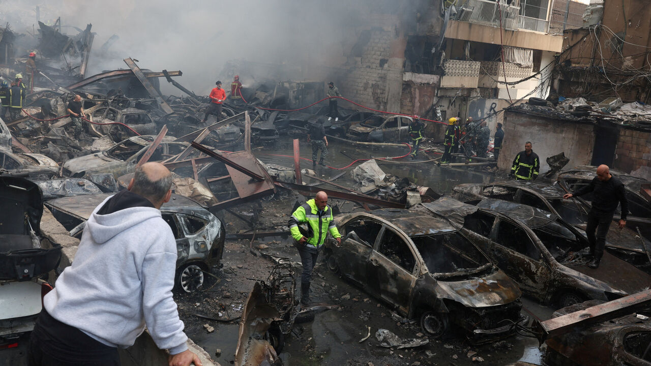Rescuers work at the site of an Israeli strike in Beirut, Lebanon, April 8, 2026.  REUTERS/Mohamed Azakir