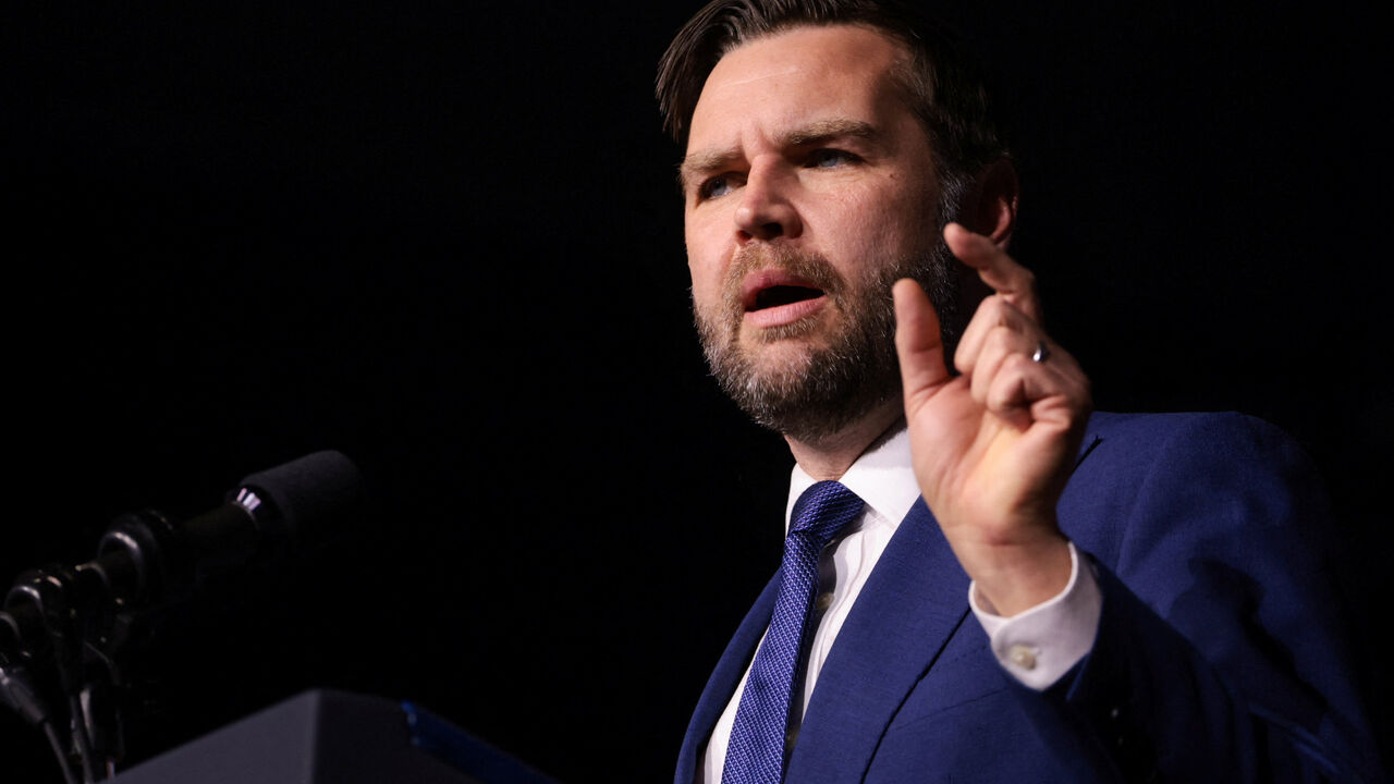U.S. Vice President JD Vance delivers remarks at a Day of Friendship event with Hungarian Prime Minister Viktor Orban at MTK Sportpark in Budapest, Hungary, April 7, 2026. REUTERS/Jonathan Ernst/Pool/File Photo