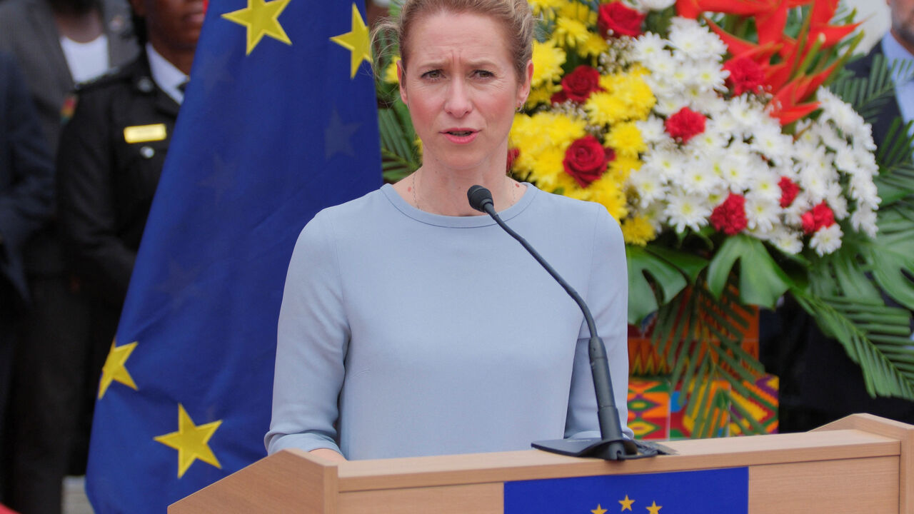 EU High Representative for Foreign Affairs and Security Policy Kaja Kallas, speaks during the official signing event of the EU-Ghana Security and Defense Partnership in Accra, Ghana March 24, 2026 REUTERS/Francis Kokoroko