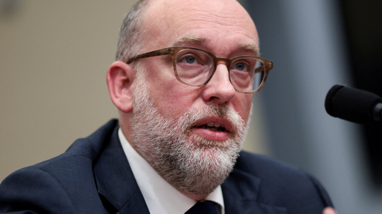 Office of Management and Budget (OMB) Director Russell Vought appears before House Budget Committee hearing on the Trump administration's 2027 budget request, on Capitol Hill in Washington, D.C., U.S., April 15, 2026. REUTERS/Evelyn Hockstein