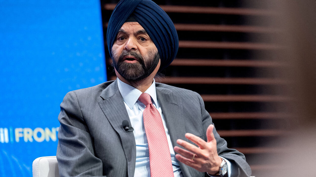 FILE PHOTO: World Bank President Ajay Banga gives remarks during a forum held at the Atlantic Council building in Washington, D.C., U.S., April 7, 2026. REUTERS/Aaron Schwartz/File Photo/File Photo