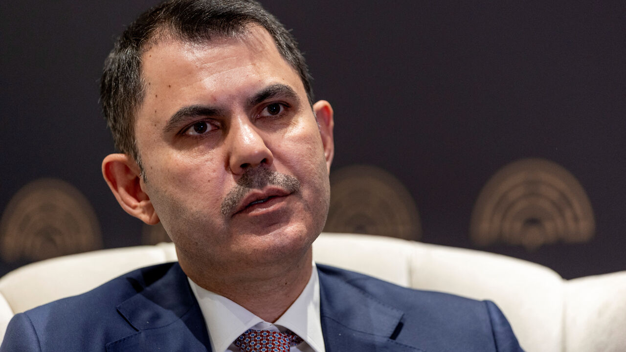 Turkey's Environment, Urbanization and Climate Change Minister Murat Kurum speaks during an interview with Reuters on the agenda of the United Nations' annual COP climate summit, which will take place in the Turkish resort of Antalya in November, in Antalya, Turkey, April 18, 2026. REUTERS/Umit Bektas