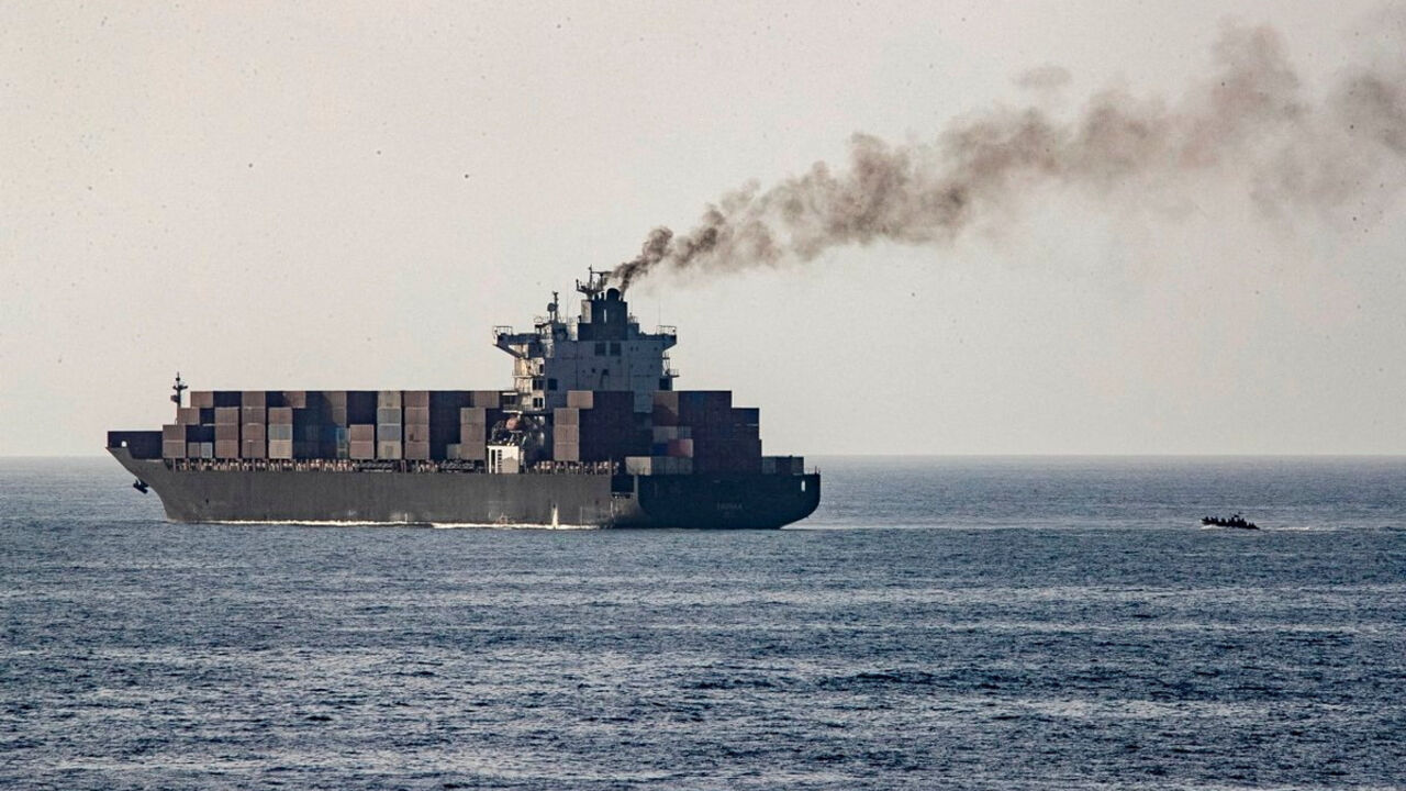 FILE PHOTO: U.S forces patrol near the Iranian-flagged cargo ship M/V Touska after it was boarded and seized by U.S. forces on Sunday, at a location given as the Arabian Sea, in this handout image released April 20, 2026.    U.S. Central Command via X/Handout via REUTERS/File Photo