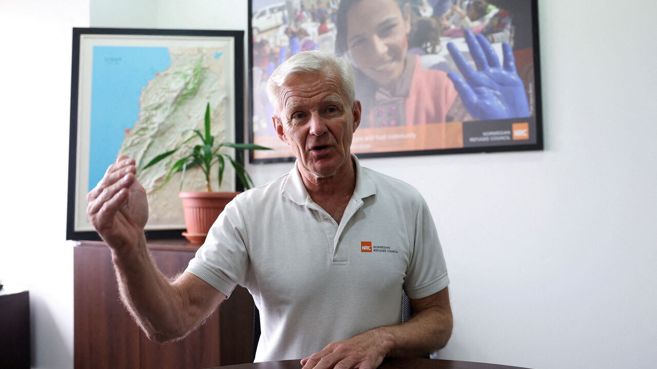 FILE PHOTO: Jan Egeland, Secretary-General of the Norwegian Refugee Council (NRC) speaks during an interview with Reuters in Sin El Fil, Lebanon April 26, 2024. REUTERS/Emilie Madi/File Photo