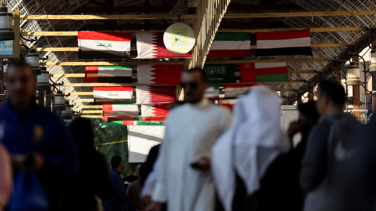 Gulf Cooperation Council (GCC) countries national flags are seen hanging in Mubarakiya Market in Kuwait City, Kuwait, December 23, 2024. REUTERS /Mohamed Abd El Ghany