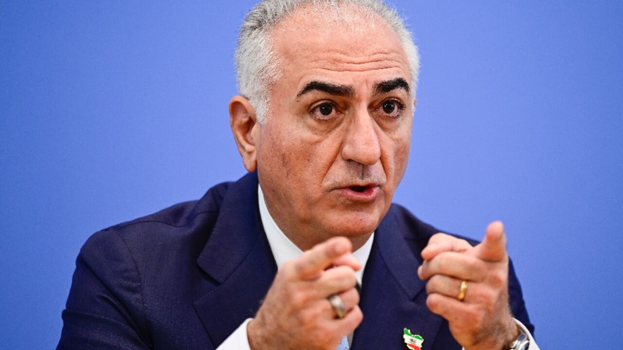 The son of Iran's last shah, exiled Crown Prince Reza Pahlavi, holds a press conference in Berlin