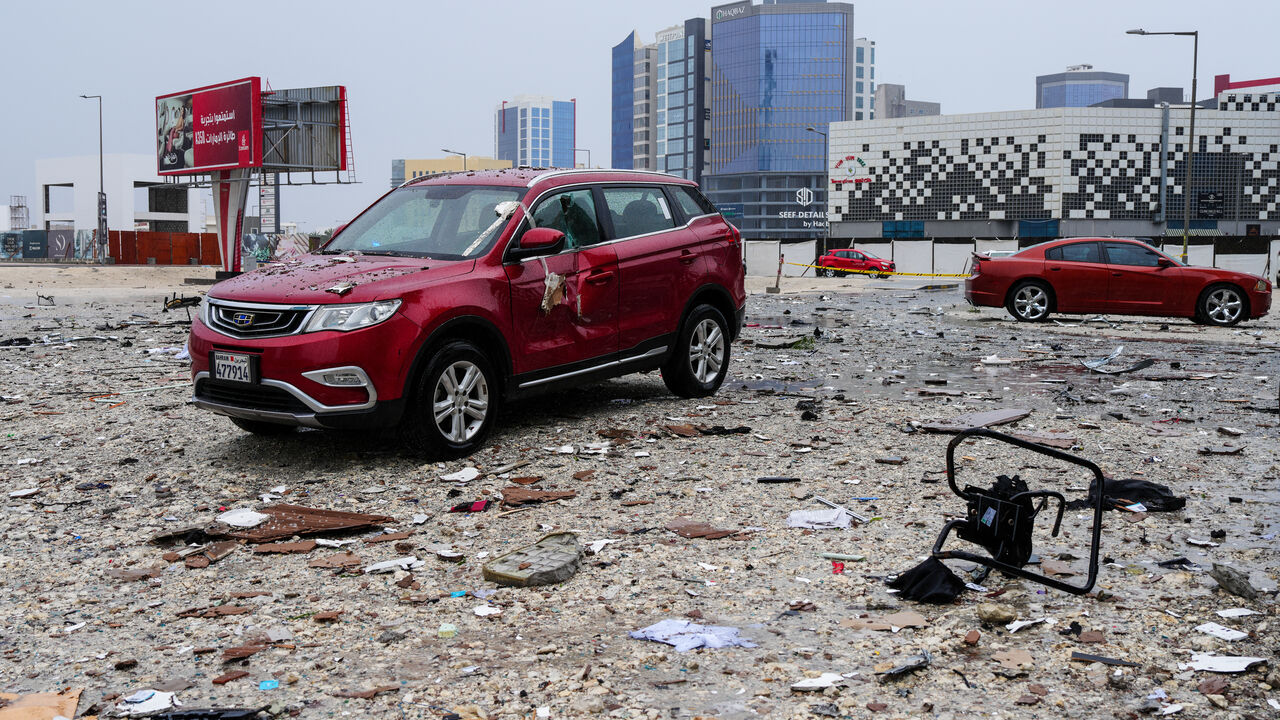 A photograph shows the damage in the aftermath of a drone strike in the Seef district of Manama on March 10, 2026. 