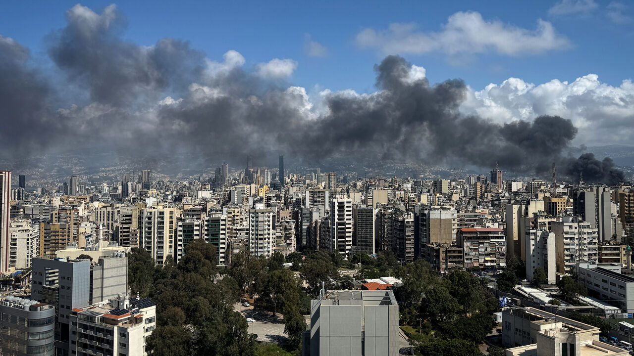 TOPSHOT - Smoke rises from the site of an Israeli strike that targeted an area in Beirut on April 8, 2026. Israel launched a series of strikes on Beirut on April 8, the most violent attack on the Lebanese capital since the start of war. The strikes came as Iran-backed armed group Hezbollah, which drew Lebanon into the Middle East war by attacking Israel on March 2, claimed it was close to a "historic victory". (Photo by Dylan COLLINS / AFP via Getty Images) /