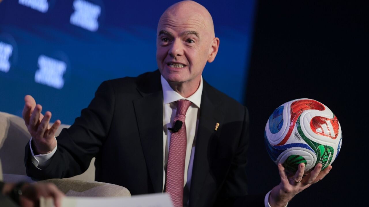 FIFA President Gianni Infantino attends an economic conference in Washington 