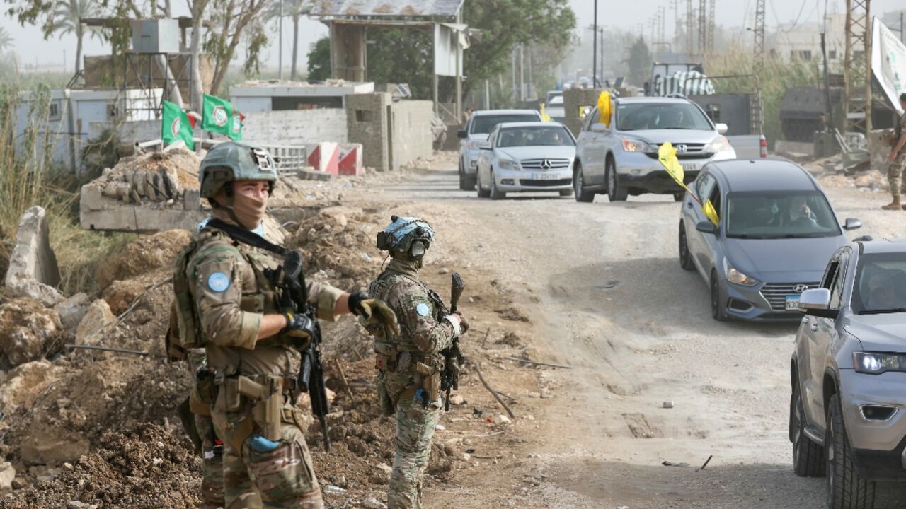 French peacekeepers in Lebanon, as one of their number is killed in an ambush blamed on Hezbollah