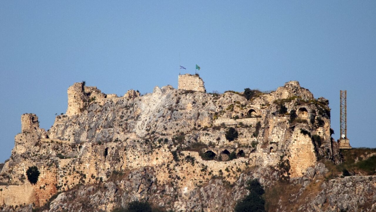 An Israeli flag flies over Beaufort Castle in southern Lebanon as Israel extends ints ground operation deeper into the country 