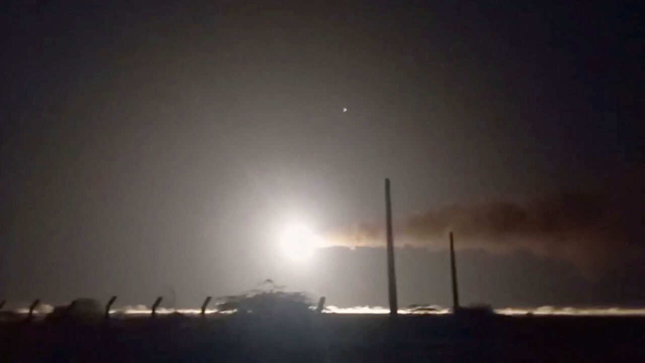 Iranian navy fires a missile, at an unknown location, in this still image taken from a video released May 8, 2026. Pool via WANA (West Asia News Agency)/ via REUTERS