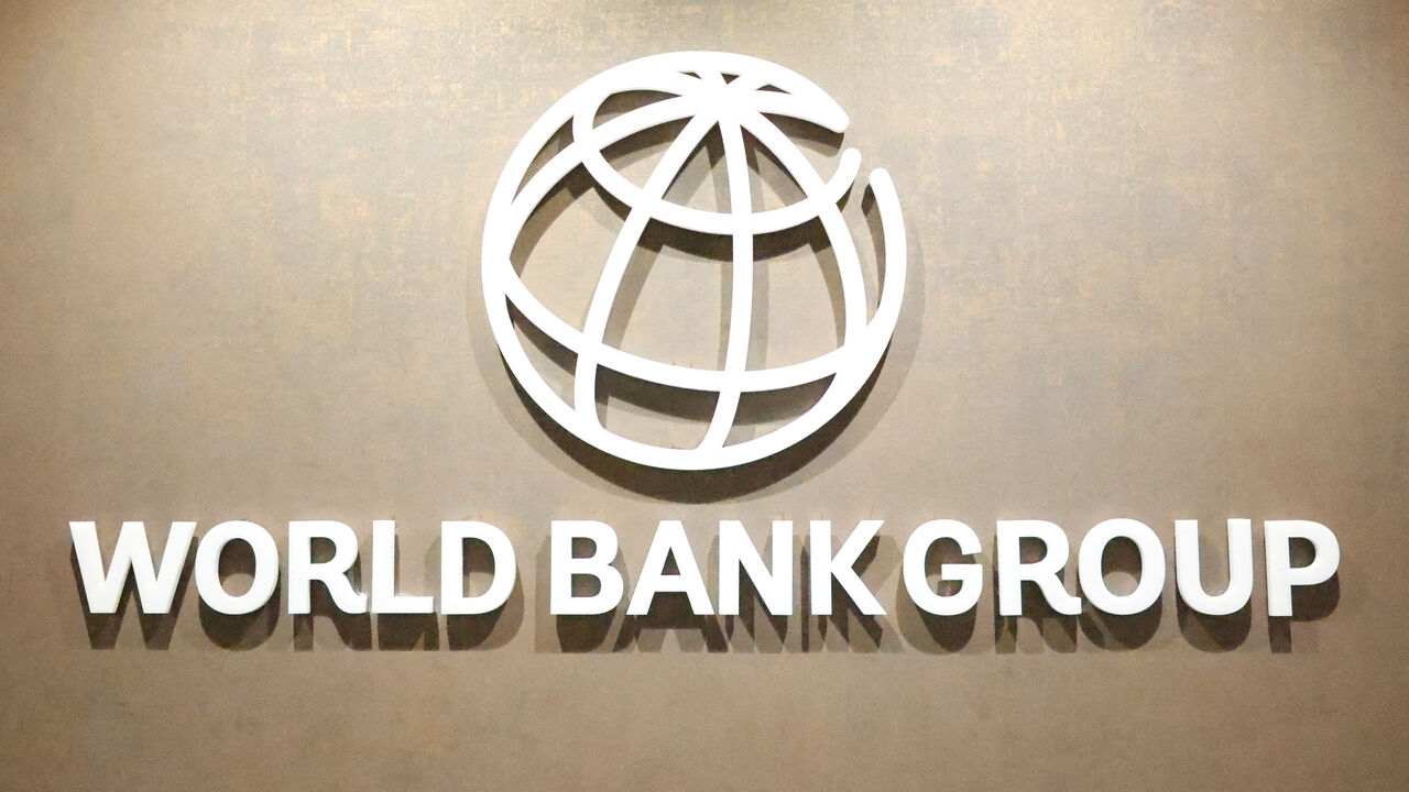 FILE PHOTO: The World Bank Group logo is displayed on a office wall at the International Finance Corporation in Karachi, Pakistan February 4, 2026. REUTERS/Akhtar Soomro/File Photo
