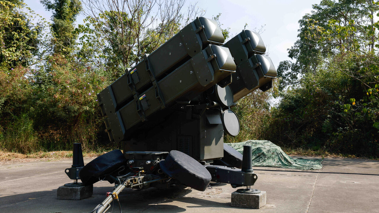 An AIM-7 Sparrow Launcher at an annual military exercise ahead of the Lunar New Year in Chiayi, Taiwan, January 28, 2026. REUTERS/Ann Wang