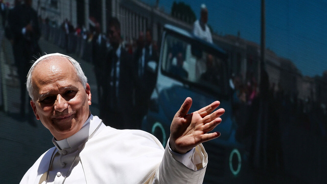 Pope Leo XIV leaves following the weekly general audience in St. Peter's Square at the Vatican, May 27, 2026. REUTERS/Yara Nardi