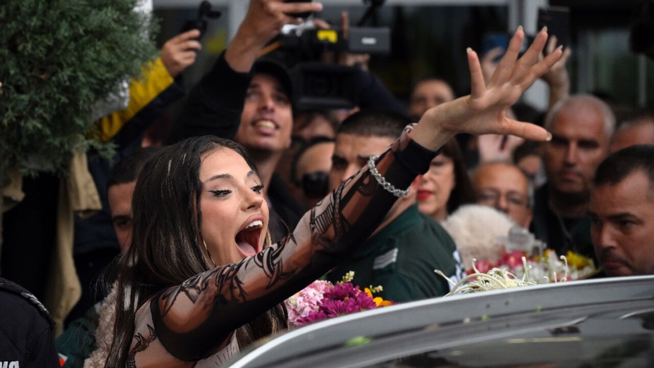 Dara was greeted by hundreds of well-wishers at Sofia airport