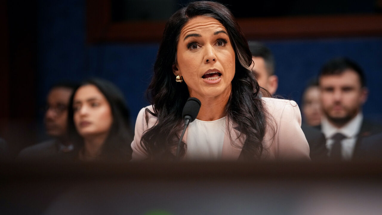 Director of National Intelligence Tulsi Gabbard testifies during a House Select Intelligence Committee hearing on March 19, 2026, in Washington, DC. 