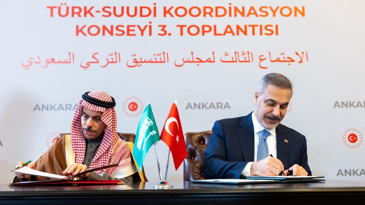 Saudi Foreign Minister Faisal bin Farhan Al Saud and Turkish Foreign Minister Hakan Fidan in Ankara, May 6, 2026.