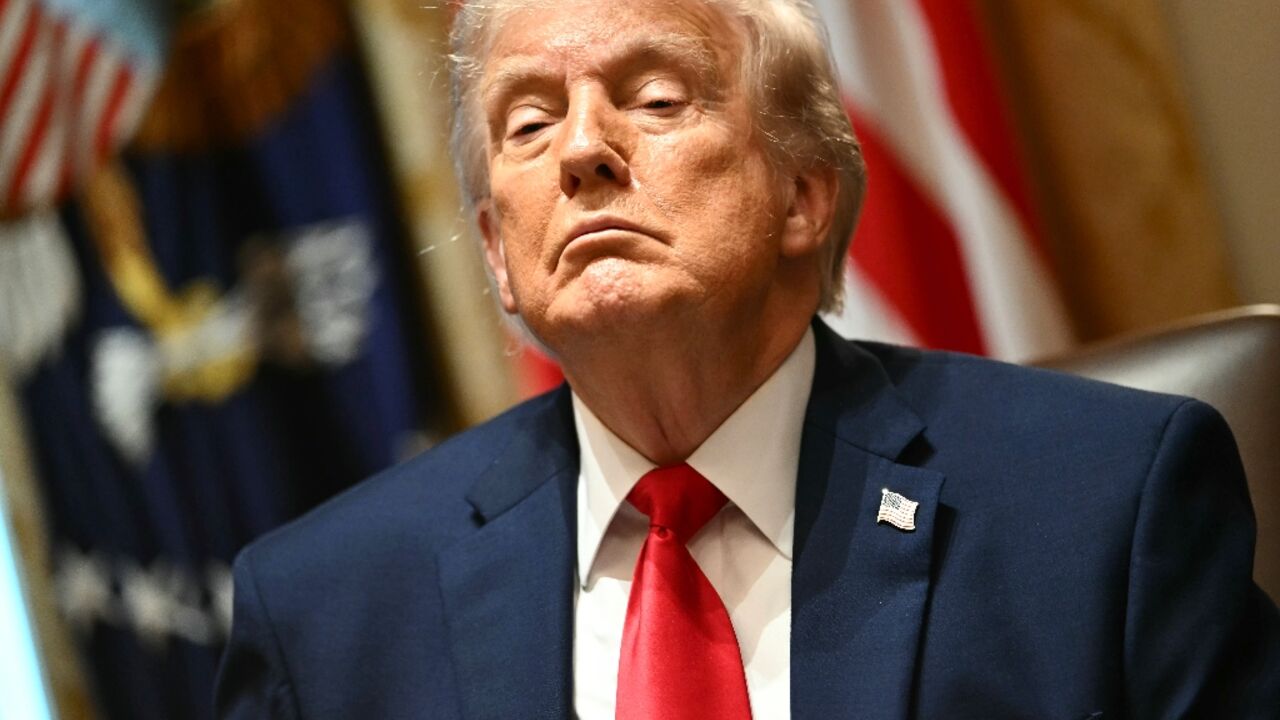 US President Donald Trump speaks during a cabinet meeting in the Cabinet Room of the White House in Washington, DC, on May 27, 2026.