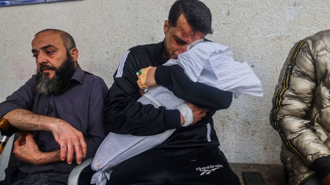 Journalists at the award ceremony will include AFP photographer Mohammed Abed, who took this picture of a Palestinian father holding his daughter's body after she was killed in an Israeli airstrike on Gaza on April 4, 2024