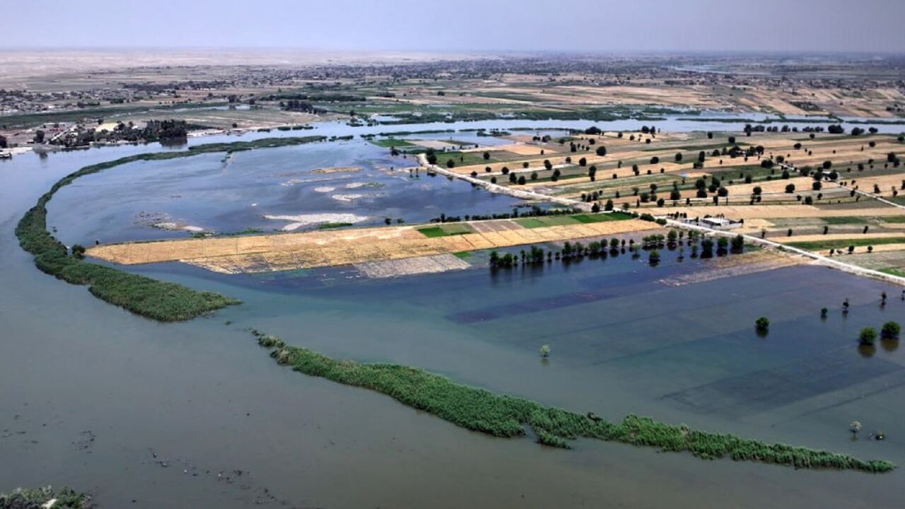 A SANA photograph showing flooding in Syria's Deir Ezzor province