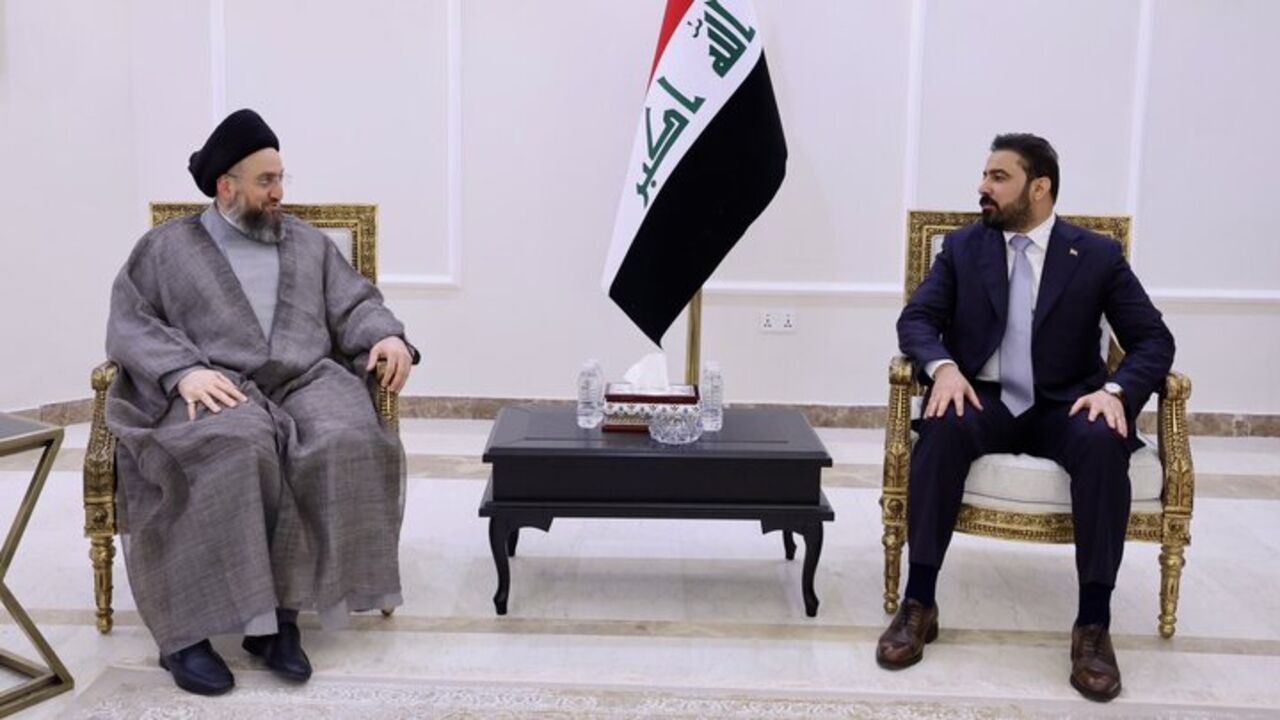 Prime Minister Ali al-Zaidi meets with the head of the Hikmah Movement, Ammar al-Hakim, in Baghdad on May 19, 2026.