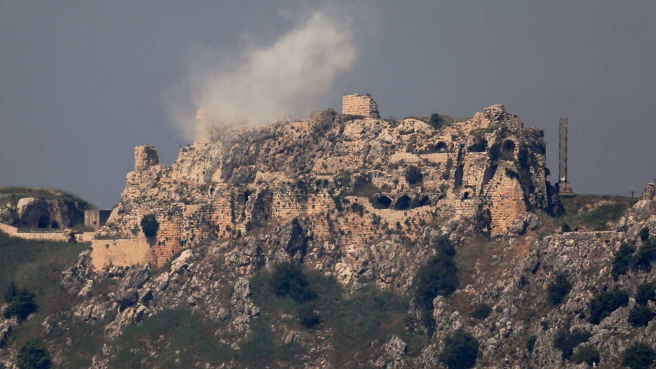 FILE PHOTO: Smoke rises from Beaufort Castle following strikes, as seen from Marjayoun, southern Lebanon, May 27, 2026. REUTERS/Stringer/File Photo
