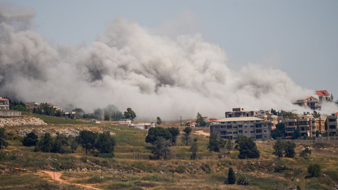 Smoke billows from southern Lebanon, following Israeli strikes, as seen from Nabatieh, Lebanon, June 3, 2026. REUTERS/Stringer