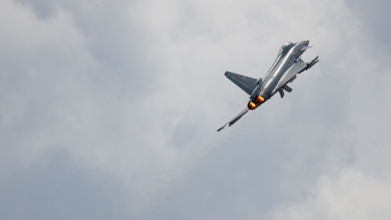 A Eurofighter jet flies during the International Aerospace Exhibition ILA on the opening day at Schoenefeld Airport in Berlin, Germany, June 10, 2026. REUTERS/Axel Schmidt