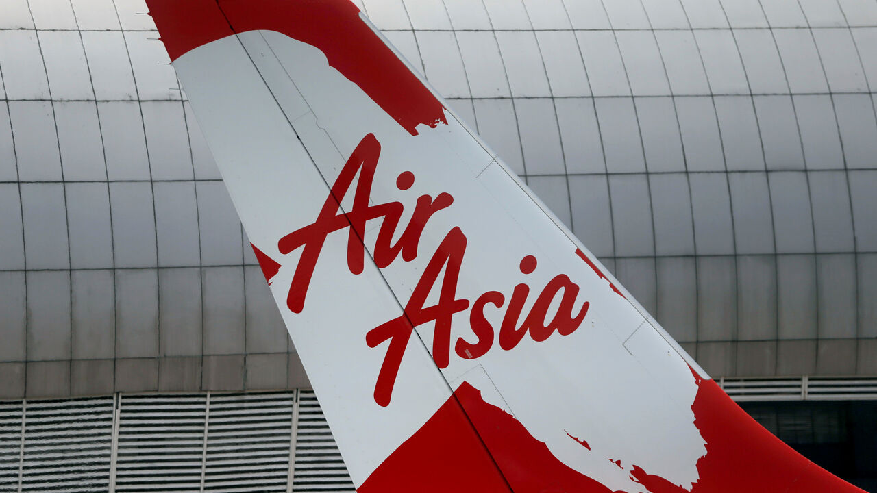 Tail of AirAsia X plane as seen at the Garuda Maintenance Facility AeroAsia in Tangerang, Indonesia, September 20, 2017. Picture taken September 20, 2017. REUTERS/Beawiharta